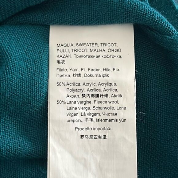 Marina Rinaldi Sport Sweater Tunic Deep Sea Green A-line Cowl Neck  M US 12-14 - Picture 10 of 12